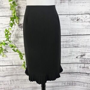 Le Suit Collection Skirt sz 8 Classic Black Suit Career Church Professional Slim